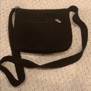 The Sak black crochet crossbody bag